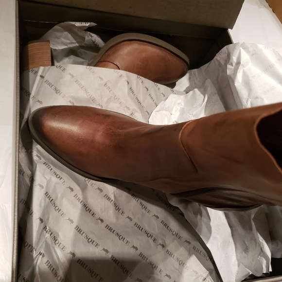 BRUSQUE New GARDA Platform High Ankle Fashion Heeled Boot Leather Brown Black 41 - Picture 11 of 16